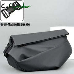 Cyflymder Premium Waterproof Magnetic Buckle Crossbody Bag Personality Fashion Men Messenger Bag Black Minimalist