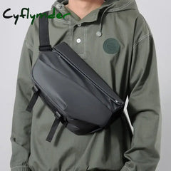 Cyflymder Premium Waterproof Magnetic Buckle Crossbody Bag Personality Fashion Men Messenger Bag Black Minimalist