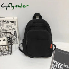 Cyflymder Preppy Style Fashion Women Solid Color Retro Small Backpack Students Ladies Travel Canvas