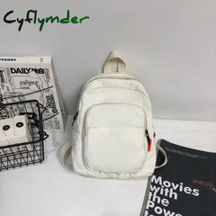 Cyflymder Preppy Style Fashion Women Solid Color Retro Small Backpack Students Ladies Travel Canvas