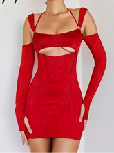 Cyflymder Sexy Hollow Out Backless Mini Dress For Women Elegant Spaghetti Strap Bodycon Party Short Dresses Vestido