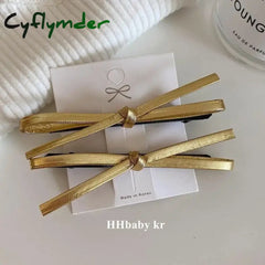 Cyflymder Pu Leather Bow Hairpin Hair Clip Fashion Design Personality Delicate Korea Sweet Cool Y2K