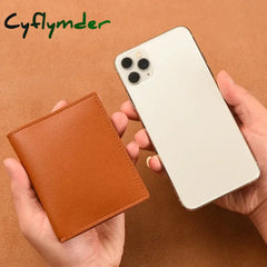 Cyflymder Pu Leather Card Holder Business Id Credit Bags Wallet For Women Short Solid Purse With