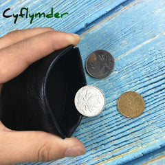 Cyflymder Pu Leather Coin Purse Women Men Small Mini Short Wallet Bag Money Change Key Earbuds Travel Credit Card