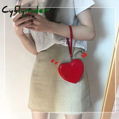 Cyflymder PU Leather Heart Bag Coin Purses for Women Cute Children’s Handbag Wallet Designer Original Kawaii Wallets