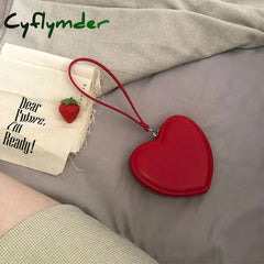 Cyflymder PU Leather Heart Bag Coin Purses for Women Cute Children’s Handbag Wallet Designer Original Kawaii Wallets