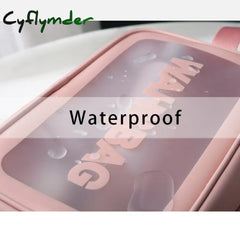 Cyflymder Pu Women Travel Storage Bag Toiletry Organize Waterproof Pvc Cosmetic Portable