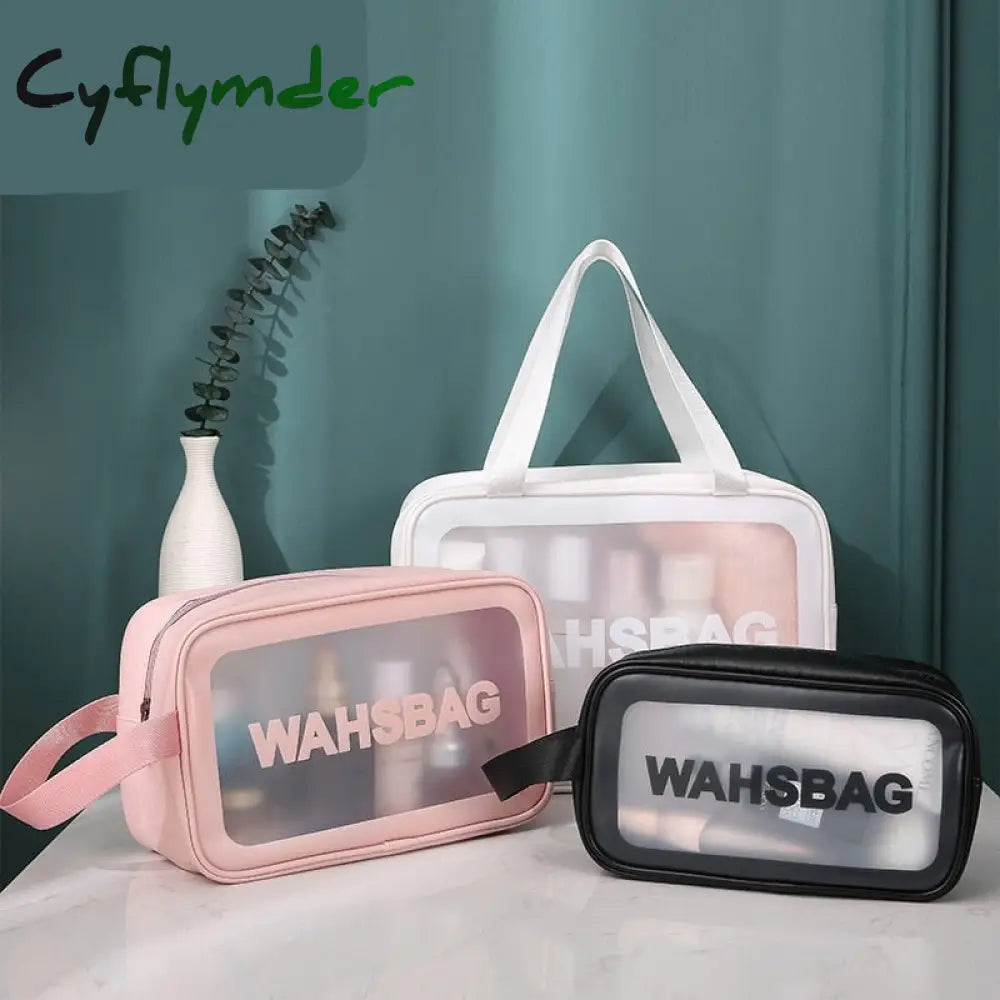 Cyflymder Pu Women Travel Storage Bag Toiletry Organize Waterproof Pvc Cosmetic Portable