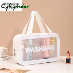 Cyflymder Pu Women Travel Storage Bag Toiletry Organize Waterproof Pvc Cosmetic Portable