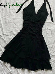 Cyflymder Punk Sexy Dresses Women Clothes Summer Vintage 90s Korea Dress Sweet Girl High Waist Slim Gothic Harajuku Y2k