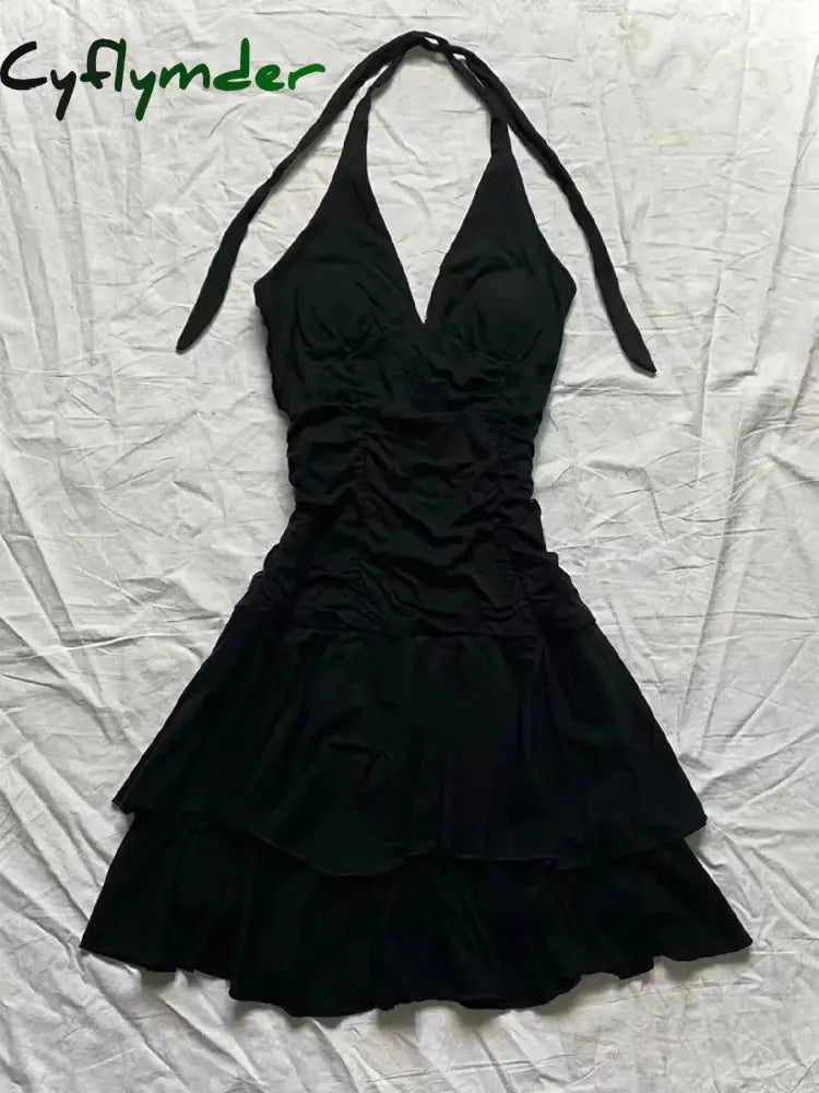 Cyflymder Punk Sexy Dresses Women Clothes Summer Vintage 90s Korea Dress Sweet Girl High Waist Slim Gothic Harajuku Y2k