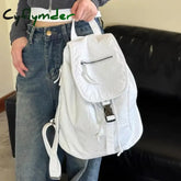Pure White Womens Backpack Vintage Leather Soft Washed American Style Backpack College Style Large Capacity New Travel Bag