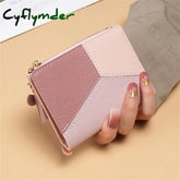 Cyflymder Purse Female Short New Korean Version Of The Collage Color Tassel Ultra-thin Two-fold Wallet Card Bag Fresh