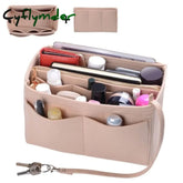 Cyflymder Purse Organizer Insert Makeup Handbag Felt Bag Organizer With Zipper & Tote Shaper Fit