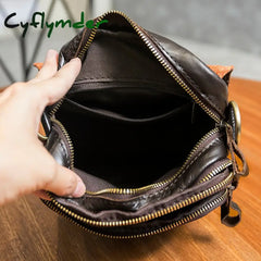 Cyflymder Quality Leather Male Casual Design Shoulder Messenger Bag Cowhide Fashion Cross-Body Bag