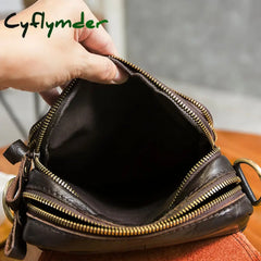 Cyflymder Quality Leather Male Casual Design Shoulder Messenger Bag Cowhide Fashion Cross-Body Bag