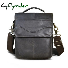 Cyflymder Quality Original Leather Male Casual Shoulder Messenger Bag Cowhide Fashion Cross-Body
