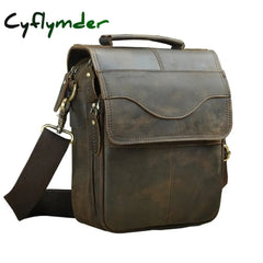 Cyflymder Quality Original Leather Male Casual Shoulder Messenger Bag Cowhide Fashion Cross-Body