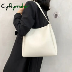 Cyflymder Quality Women Tote Bags 2 Pcs/Set Large Capacity Shopper Shoulder Bag Pure Color Wide