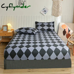 Cyflymder Queen Bed Sheet with Elastic Geometric Fitted Sheet lençol de camal casa Reactive Printed Bed Linen