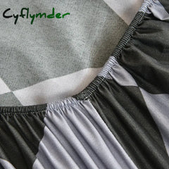 Cyflymder Queen Bed Sheet with Elastic Geometric Fitted Sheet lençol de camal casa Reactive Printed Bed Linen