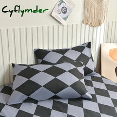 Cyflymder Queen Bed Sheet with Elastic Geometric Fitted Sheet lençol de camal casa Reactive Printed Bed Linen