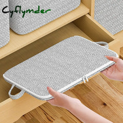 Cyflymder Quilt Organizer Storage Bag With Handle Clothes Luggage Moisture-Proof Lids Large Capacity