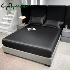 Cyflymder Rayon Satin Waterproof Fitted Sheet Silky Solid Color Bed Sheet Elastic Band Sheets Smooth Bedsheet Mattress