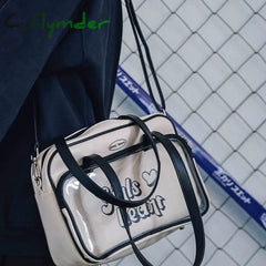 Cyflymder Retro American Style Ita Bag Transparent Women Shoulder Bags Baseball Crossbody Handbags