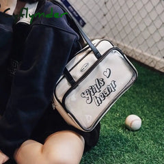Cyflymder Retro American Style Ita Bag Transparent Women Shoulder Bags Baseball Crossbody Handbags