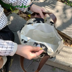 Cyflymder Retro Bags For Women Jacquard Fabric Shoulder Bag Reusable Shopping Casual Tote Female