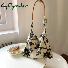 Cyflymder Retro Bags For Women Jacquard Fabric Shoulder Bag Reusable Shopping Casual Tote Female