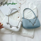 Retro Butterfly Chain Underarm Bag Women's Fashion Solid Color Shopping Shoulder Bag Travel Casual Small Handbags for Women