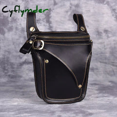 Cyflymder Retro Crazy Horse Cowhide Men’s Waist Pack Casual High-Quality Natural Genuine Leather
