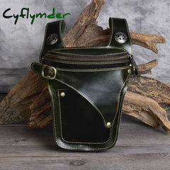 Cyflymder Retro Crazy Horse Cowhide Men’s Waist Pack Casual High-Quality Natural Genuine Leather