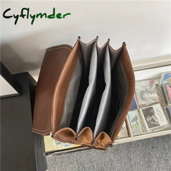 Cyflymder Retro Fashion Woman Backpack Pu Leather Big School Bags For Teenagers Girls Simple New