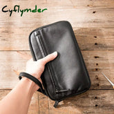 Cyflymder Retro Men’s Handbag Leather Business Fashion Casual Bag Soft Hand Mens Vintage Clutch