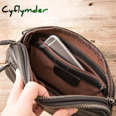 Cyflymder Retro Men’s Handbag Leather Business Fashion Casual Bag Soft Hand Mens Vintage Clutch