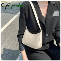 Cyflymder Retro Solid Color Pu Leather Women’s Fashion Exquisite Shopping Bag Handbags Shoulder
