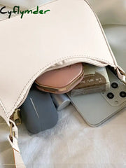 Cyflymder Retro Solid Color Pu Leather Women’s Fashion Exquisite Shopping Bag Handbags Shoulder