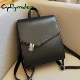 Cyflymder Retro Woman Backpack Pu Leather Big School Bags For Teenagers Girls Fashion New Luxury