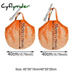 Cyflymder Reusable Cotton Mesh Bag Shopping String Fishnet Net Turtle Bags Storage Handbag Tote
