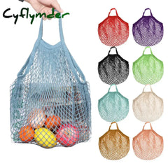 Reusable Cotton Mesh Bag Shopping String Fishnet Net Turtle Bags Storage Handbag Tote Woven Net Tote Environmental Protection