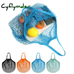 Cyflymder Reusable Cotton Mesh Bag Shopping String Fishnet Net Turtle Bags Storage Handbag Tote