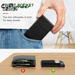 Cyflymder Rfid Credit Card Holder Wallet Metal Thin Slim Bank Case Men Women Pop Up Minimalist