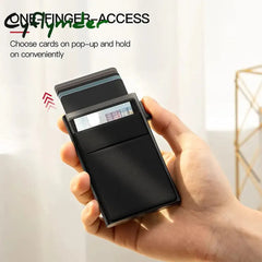Cyflymder Rfid Credit Card Holder Wallet Metal Thin Slim Bank Case Men Women Pop Up Minimalist