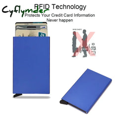 Cyflymder Rfid Smart Wallet Card Holder Metal Thin Slim Men Women Wallets Pop Up Minimalist Small
