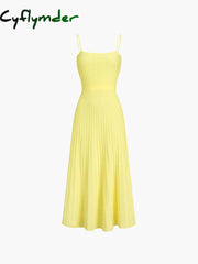 Cyflymder - Rib Midi Sundress Sweater Dresses
