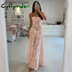 Cyflymder - Rosalia Floral Mesh Long Dress Dresses