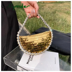 Cyflymder Round Diamond Chain Shiny Evening Bags Women Handbags And Purses New Brand Designer